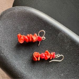 Coral dangling earrings- only gently used.